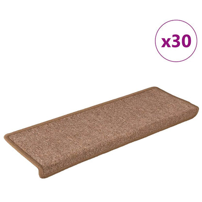 Stair Mats 30 pcs 65x21x4 cm Brown Rectangular Edge