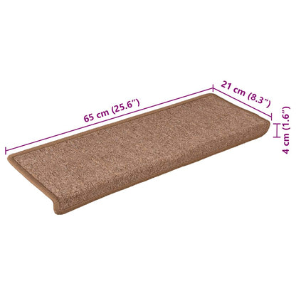 Stair Mats 30 pcs 65x21x4 cm Brown Rectangular Edge
