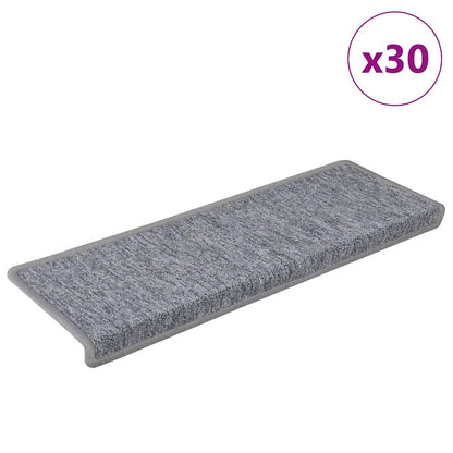 Stair Mats 30 pcs 65x21x4 cm White and Grey Rectangular Edge