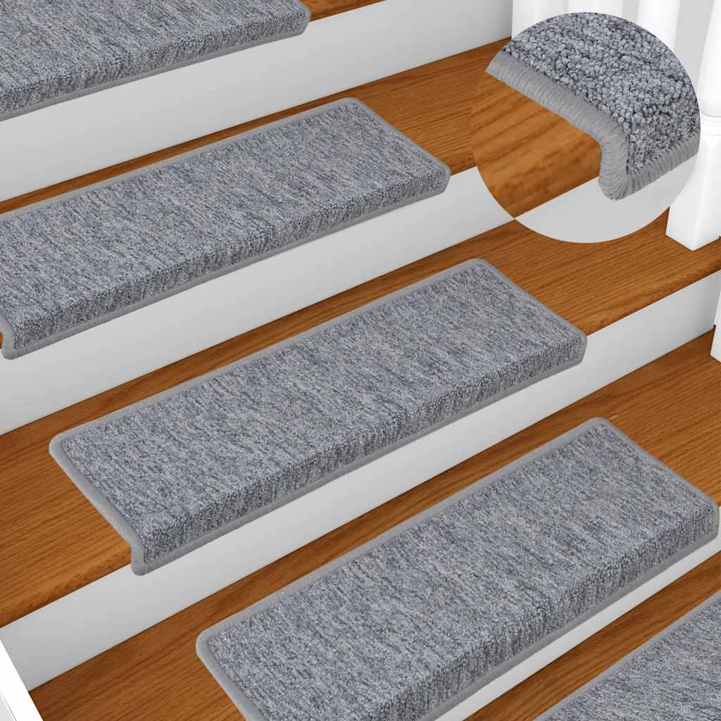 Stair Mats 30 pcs 65x21x4 cm White and Grey Rectangular Edge