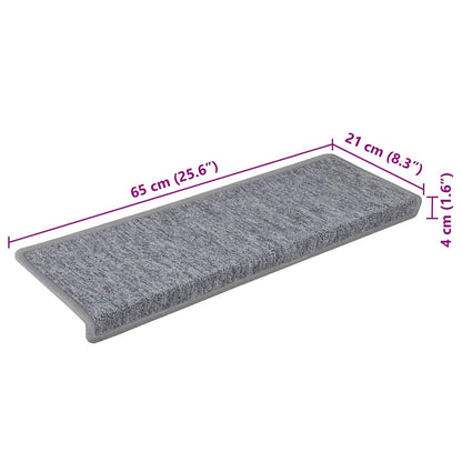 Stair Mats 30 pcs 65x21x4 cm White and Grey Rectangular Edge