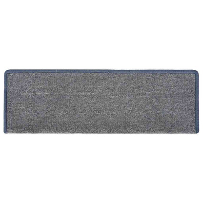 Stair Mats 30 pcs 65x21x4 cm Light Grey and Blue Rectangular Edge