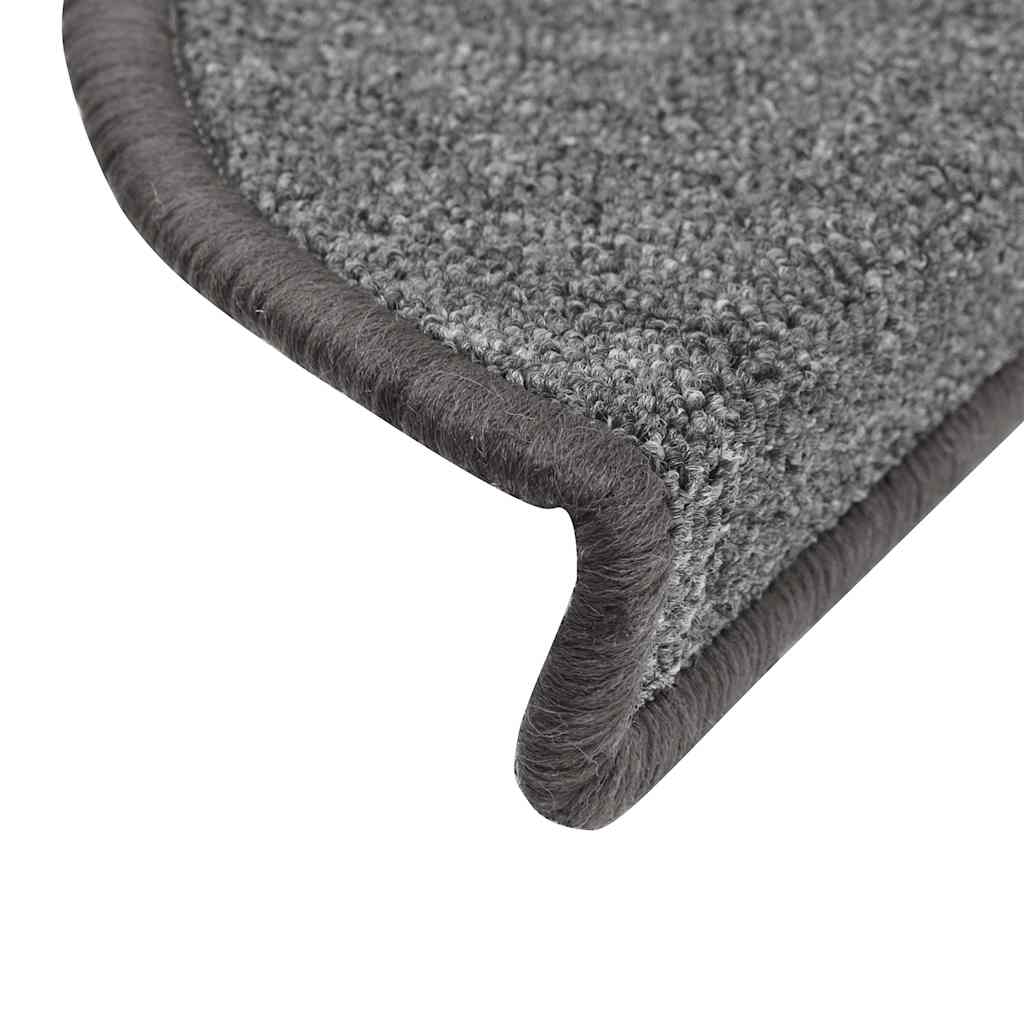 Stair Mats 20 pcs 56x17x3 cm Dark Grey Half Round