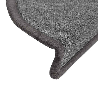 Stair Mats 20 pcs 56x17x3 cm Dark Grey Half Round