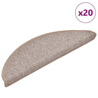 Stair Mats 20 pcs 56x17x3 cm Light Brown Half Round