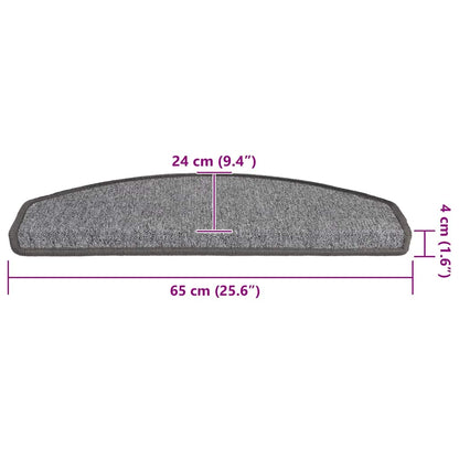 Stair Mats 20 pcs 65x24x4 cm Dark Grey Half Round Large