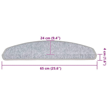 Stair Mats 20 pcs 65x24x4 cm Light Grey Half Round Large