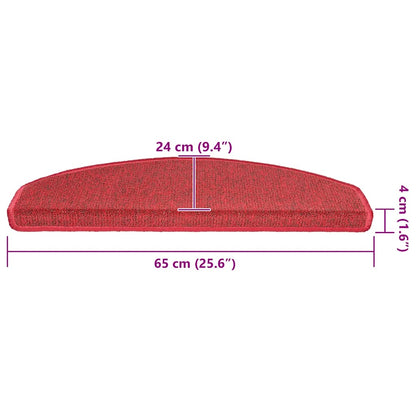 Stair Mats 20 pcs 65x24x4 cm Red Half Round Large