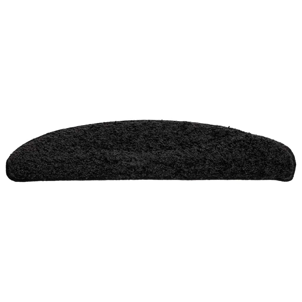 Stair Mats 30 pcs 56x17x3 cm Black Half Round