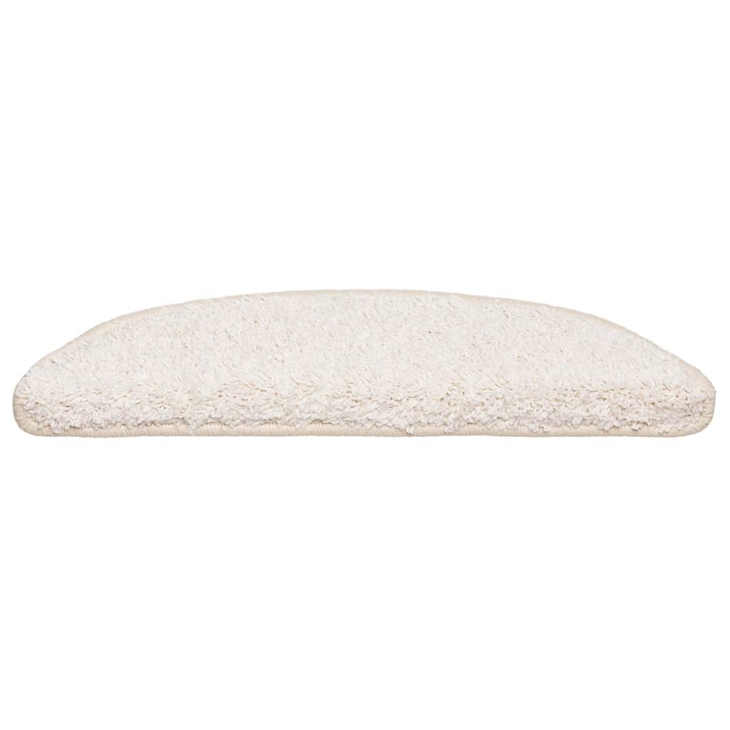Stair Mats 30 pcs 56x17x3 cm White Half Round
