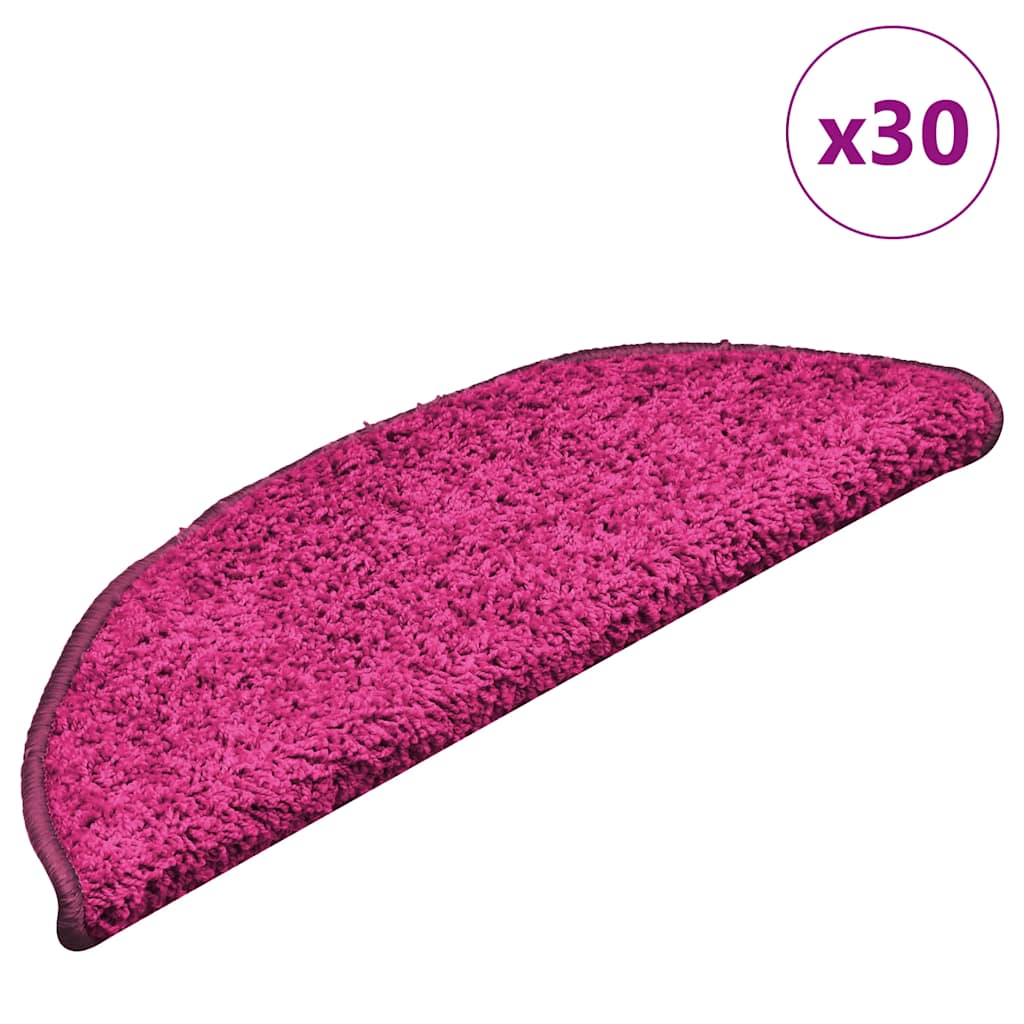 Stair Mats 30 pcs 56x17x3 cm Pink Half Round