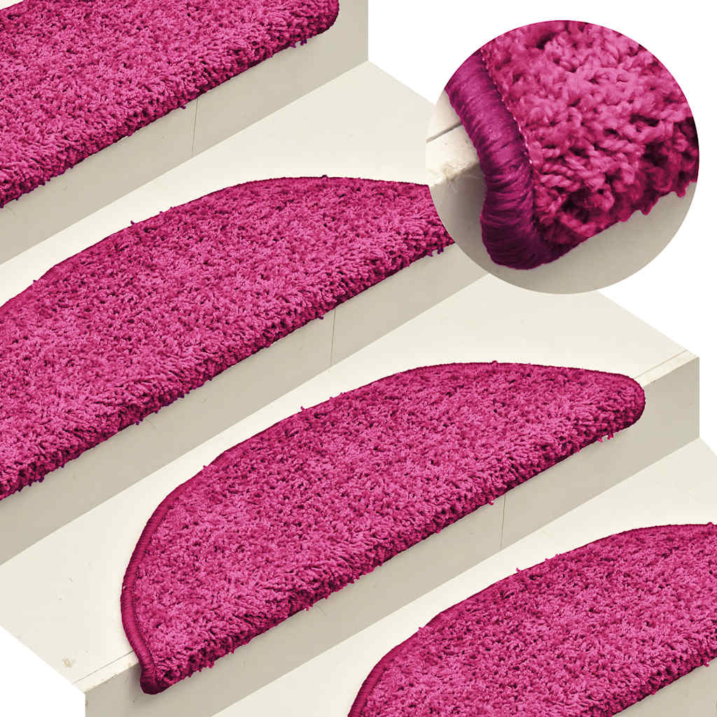 Stair Mats 30 pcs 56x17x3 cm Pink Half Round