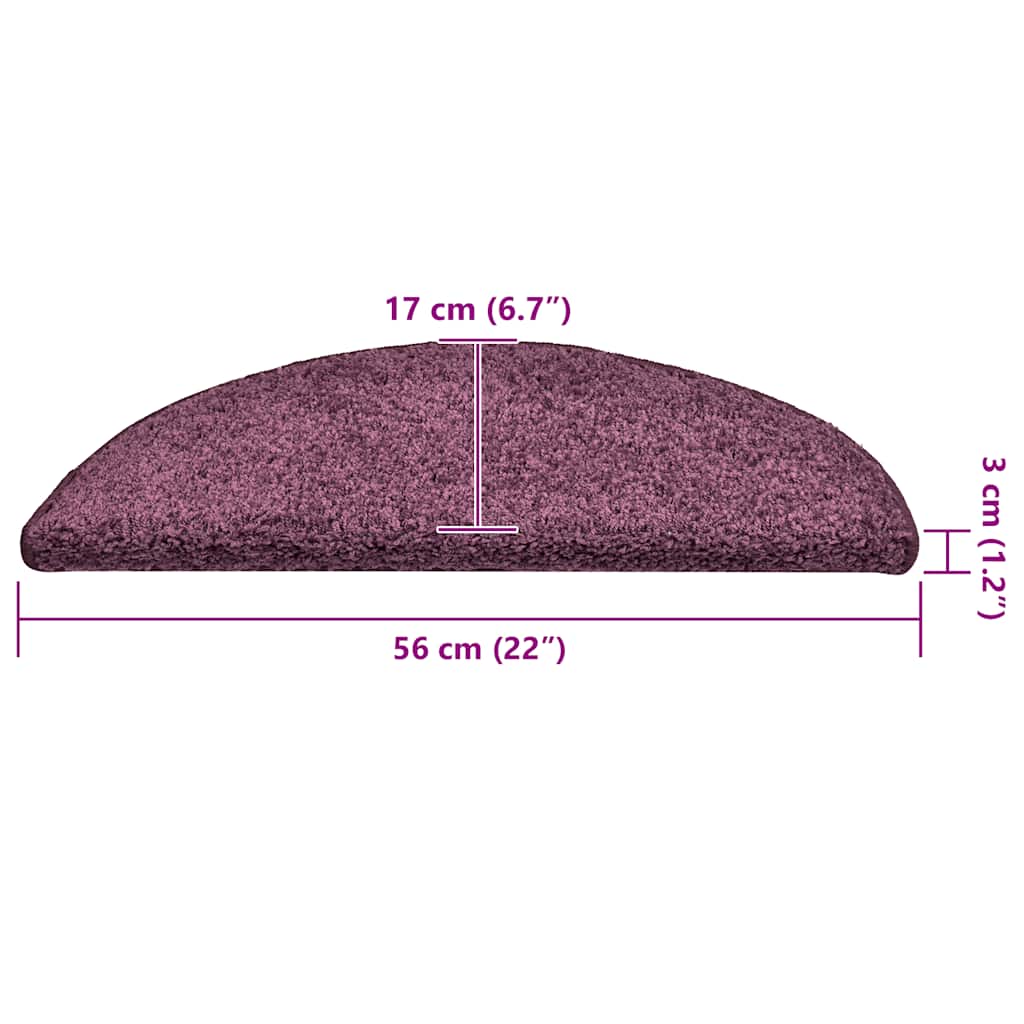 Stair Mats 30 pcs 56x17x3 cm Dark Purple Half Round