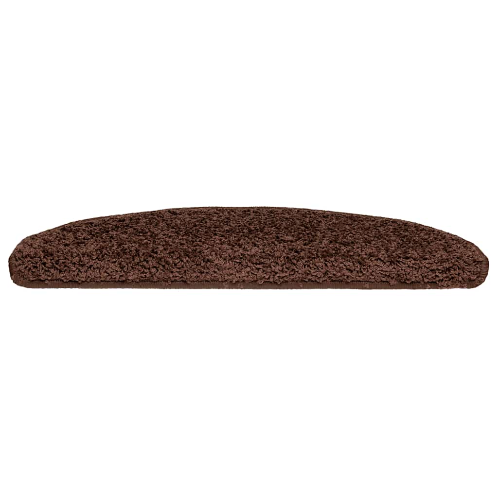 Stair Mats 30 pcs 65x21x4 cm Brown Half Round Large
