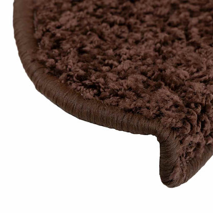 Stair Mats 30 pcs 65x21x4 cm Brown Half Round Large