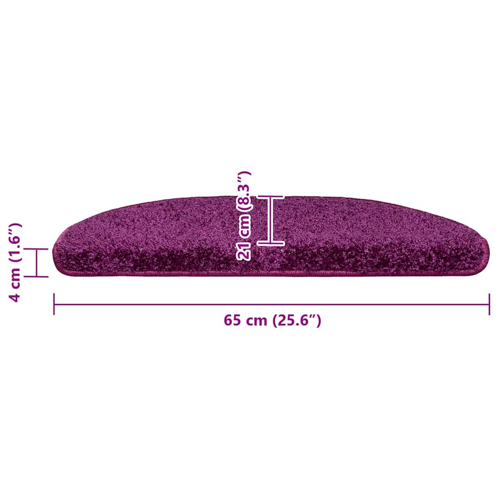 Stair Mats 30 pcs 65x21x4 cm Violet Half Round Large