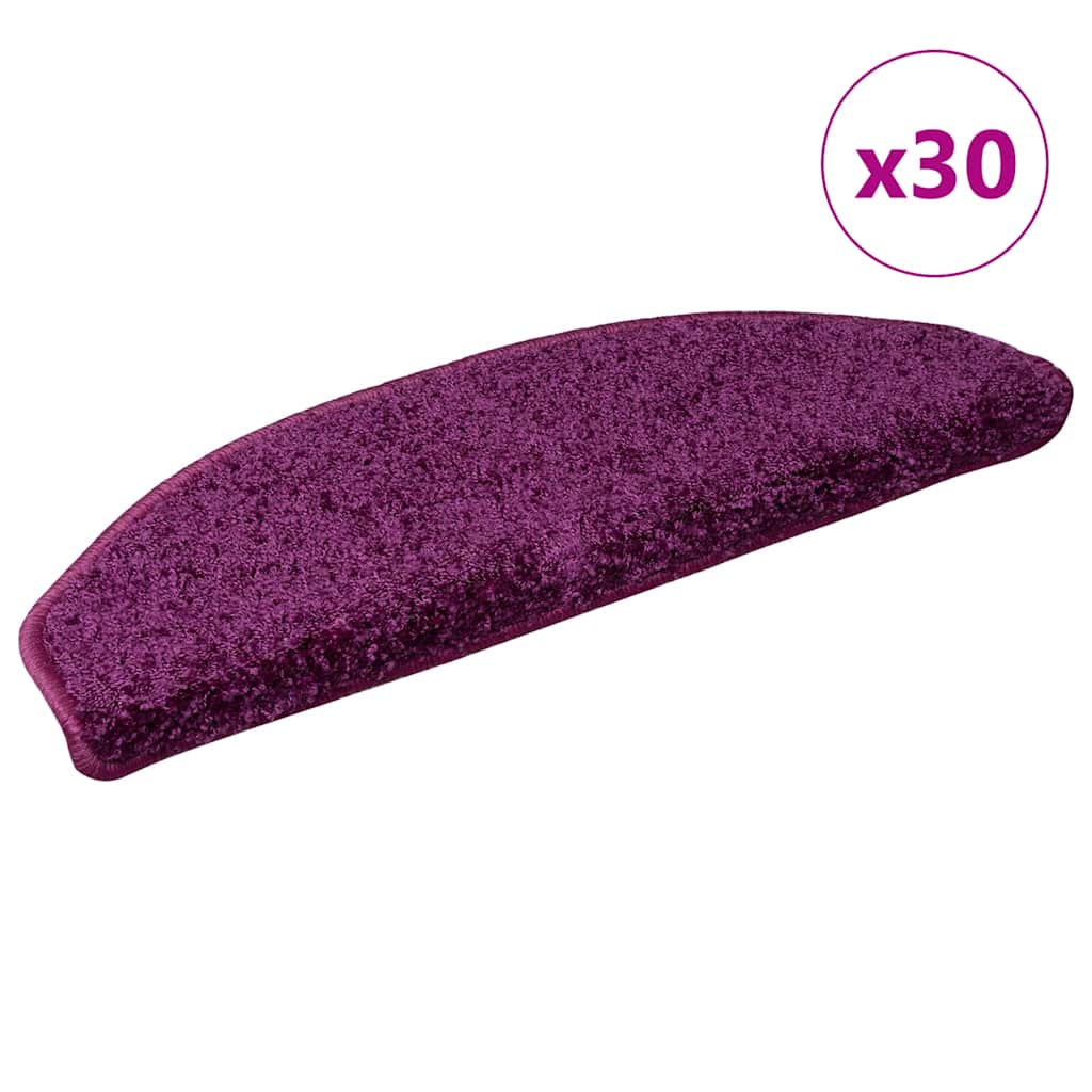 Stair Mats 30 pcs 65x21x4 cm Violet Half Round Large