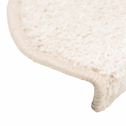 Stair Mats 30 pcs 65x21x4 cm White Half Round Large