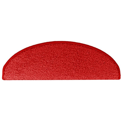 Stair Mats 30 pcs 65x21x4 cm Red Half Round Large