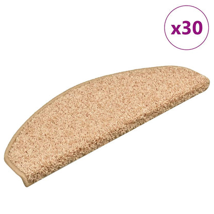 Stair Mats 30 pcs 65x21x4 cm Gold Half Round Large