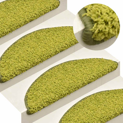Stair Mats 30 pcs 65x21x4 cm Green Half Round Large