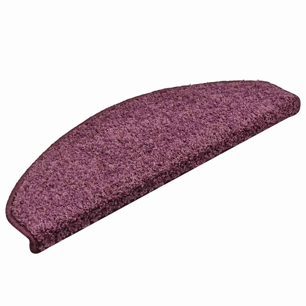 Stair Mats 30 pcs 65x21x4 cm Dark Purple Half Round Large