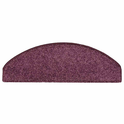 Stair Mats 30 pcs 65x21x4 cm Dark Purple Half Round Large