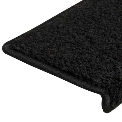 Stair Mats 30 pcs 65x21x4 cm Black Rectangular Edge
