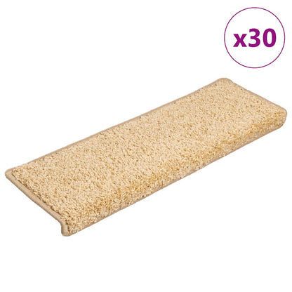 Stair Mats 30 pcs 65x21x4 cm Cream Rectangular Edge