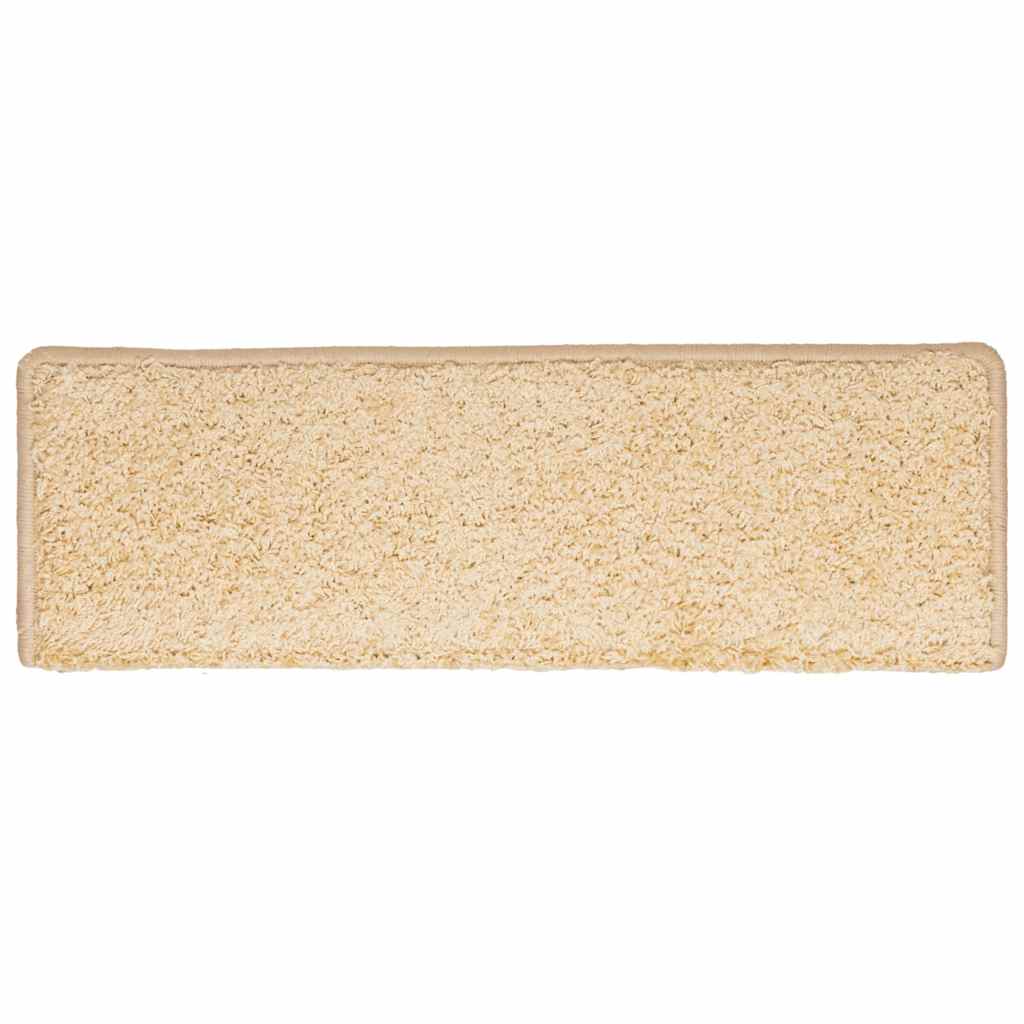 Stair Mats 30 pcs 65x21x4 cm Cream Rectangular Edge