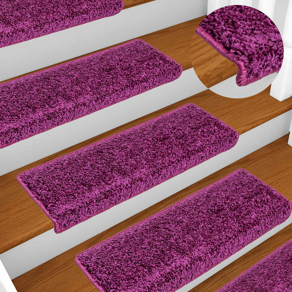 Stair Mats 30 pcs 65x21x4 cm Violet Rectangular Edge