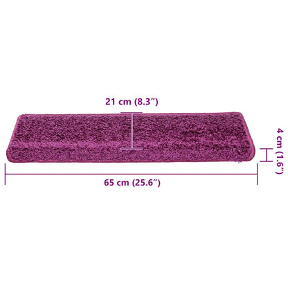 Stair Mats 30 pcs 65x21x4 cm Violet Rectangular Edge
