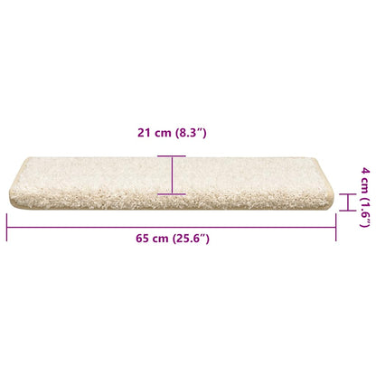 Stair Mats 30 pcs 65x21x4 cm White Rectangular Edge