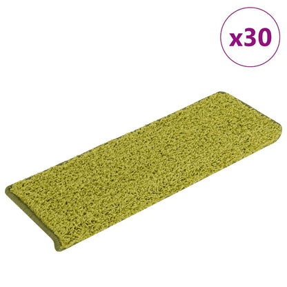 Stair Mats 30 pcs 65x21x4 cm Green Rectangular Edge