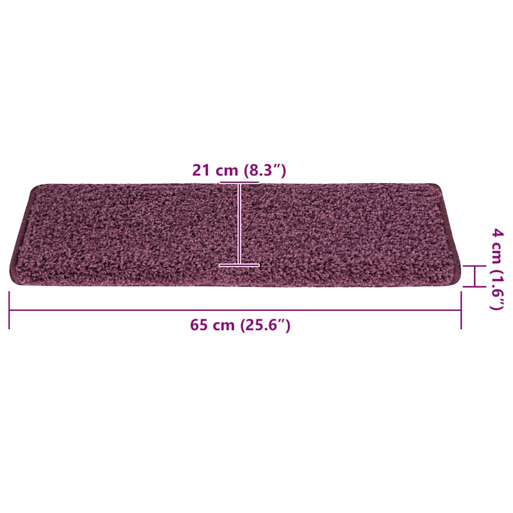 Stair Mats 30 pcs 65x21x4 cm Dark Purple Rectangular Edge