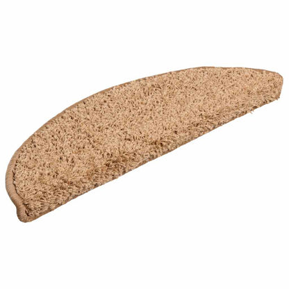 Stair Mats 20 pcs 56x17x3 cm Beige Half Round