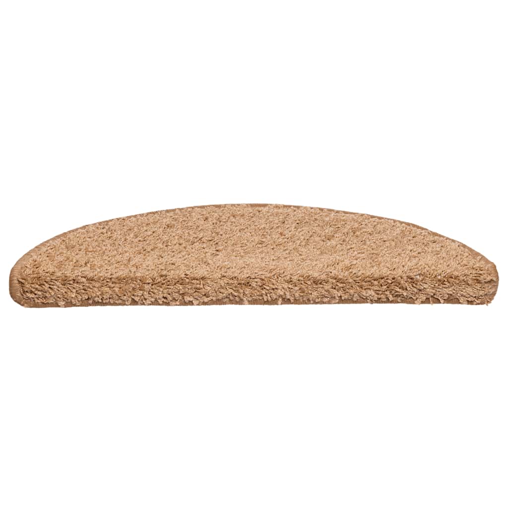 Stair Mats 20 pcs 56x17x3 cm Beige Half Round