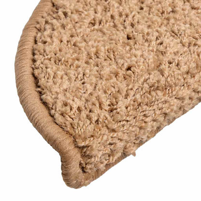 Stair Mats 20 pcs 56x17x3 cm Beige Half Round