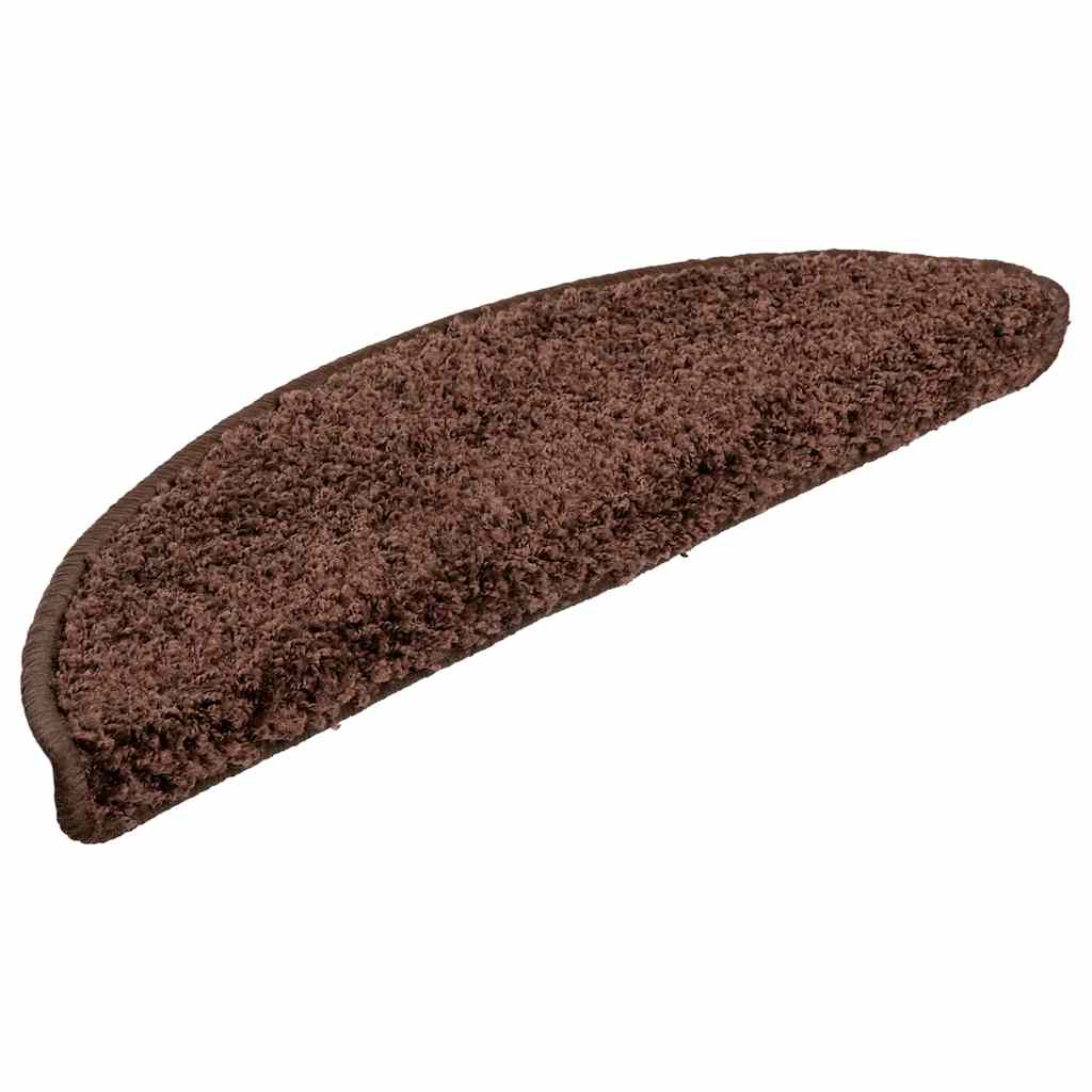 Stair Mats 20 pcs 56x17x3 cm Brown Half Round