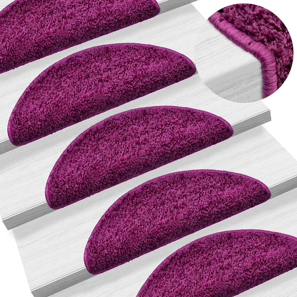 Stair Mats 20 pcs 56x17x3 cm Violet Half Round