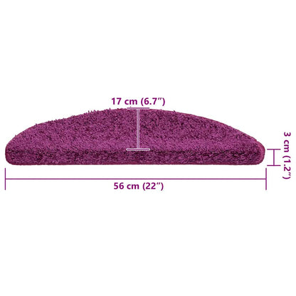 Stair Mats 20 pcs 56x17x3 cm Violet Half Round