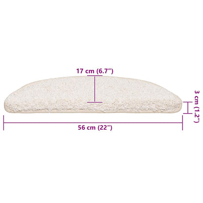 Stair Mats 20 pcs 56x17x3 cm White Half Round