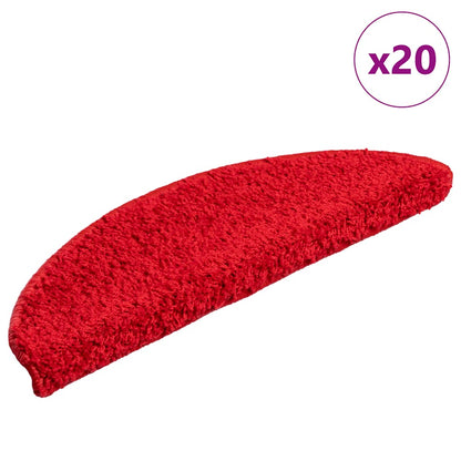 Stair Mats 20 pcs 56x17x3 cm Red Half Round