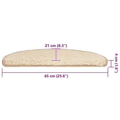 Stair Mats 20 pcs 65x21x4 cm Cream Half Round Large