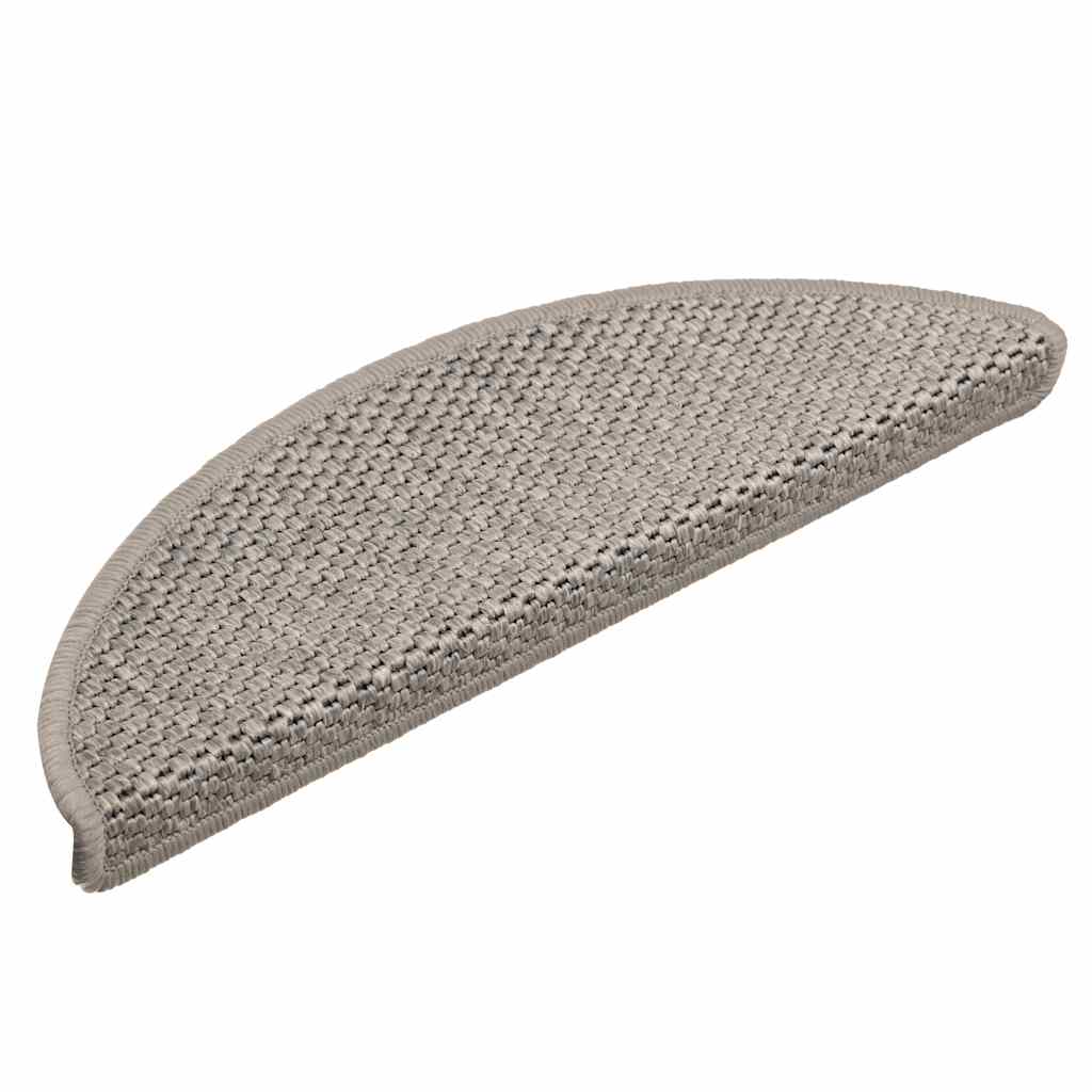 Stair Mats Self-adhesive Sisal-Look 30 pcs 56x17x3 cm Silver