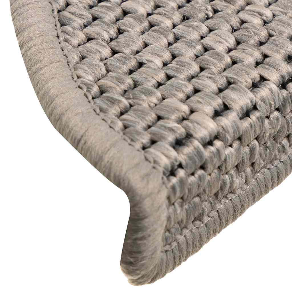 Stair Mats Self-adhesive Sisal-Look 30 pcs 56x17x3 cm Silver