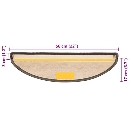 Stair Mats Self-adhesive Sisal-Look 30 pcs 56x17x3 cm Grey and Beige