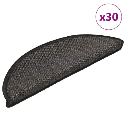 Stair Mats Self-adhesive Sisal-Look 30 pcs 56x17x3cm Anthracite