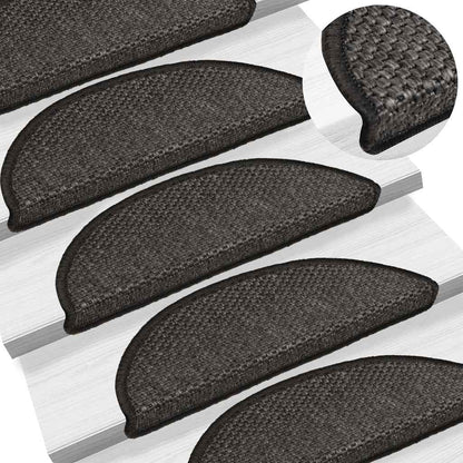 Stair Mats Self-adhesive Sisal-Look 30 pcs 56x17x3 cm Anthracite
