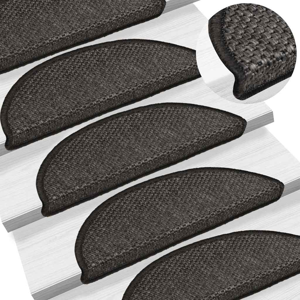 Stair Mats Self-adhesive Sisal-Look 30 pcs 56x17x3cm Anthracite